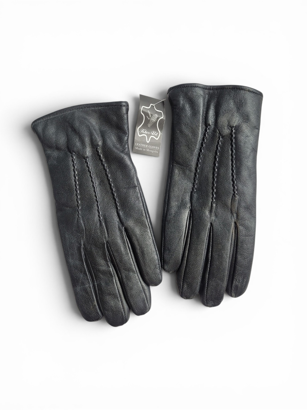 Lined Leather Gloves for Men  Black Size 8